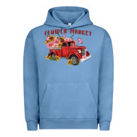 Pigment Pebble Blue flower market Urban Hoodie - MaliasSmallBusiness