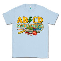 Dusty Blue abcd back to school Classic Tee - texasbilliewilder