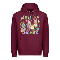 Burgundy easter  with my gnomies Premium Hoodie - MaliasSmallBusiness