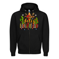 Black feliz navidad Zipper Hoodie - Zillion Design Studio