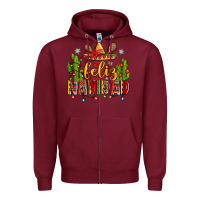 Burgundy feliz navidad Zipper Hoodie - Zillion Design Studio