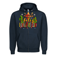 Navy feliz navidad Zipper Hoodie - Zillion Design Studio