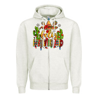 Oatmeal Heather feliz navidad Zipper Hoodie - Zillion Design Studio