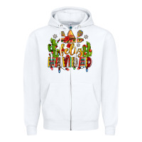 White feliz navidad Zipper Hoodie - Zillion Design Studio