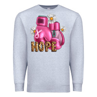 Heather Grey Breast Cancer Boxing Gloves Premium Sweatshirt - Artiststas