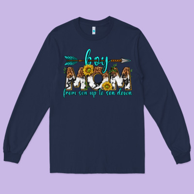 Long Sleeve Tee boy mom from son up to son down  western