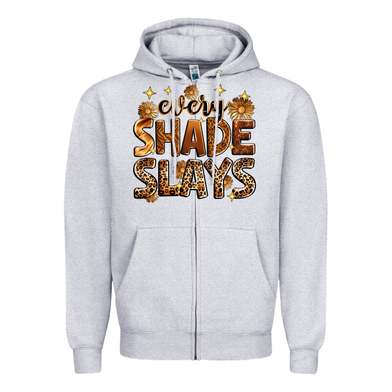 Every Shade Slays Zipper Hoodie by Zillion Design Studio | Teevron