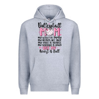 Heather Grey volleyball mom Premium Hoodie - MaliasSmallBusiness