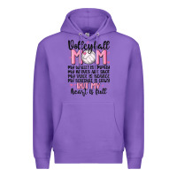 Purple volleyball mom Premium Hoodie - MaliasSmallBusiness