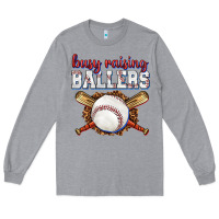 Heather Grey busy raising ballers baseball Long Sleeve Tee - texasbilliewilder