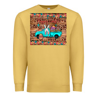 Antique Gold happy easter truck Premium Sweatshirt - JahusDesignShop