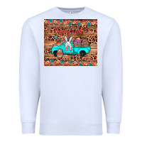 White happy easter truck Premium Sweatshirt - JahusDesignShop