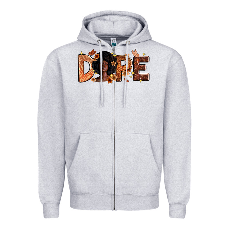 Dope Melanin Zipper Hoodie by Zillion Design Studio | Teevron
