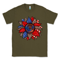 Army Green American flag leopard sunflower Classic Tee - Zillion Design Studio