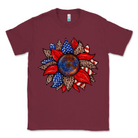 Burgundy American flag leopard sunflower Classic Tee - Zillion Design Studio