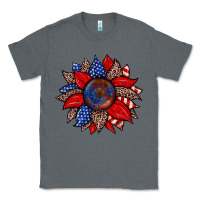 Charcoal Heather American flag leopard sunflower Classic Tee - Zillion Design Studio