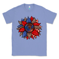 Colony Blue American flag leopard sunflower Classic Tee - Zillion Design Studio