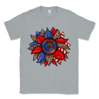 Heather Grey American flag leopard sunflower Classic Tee - Zillion Design Studio