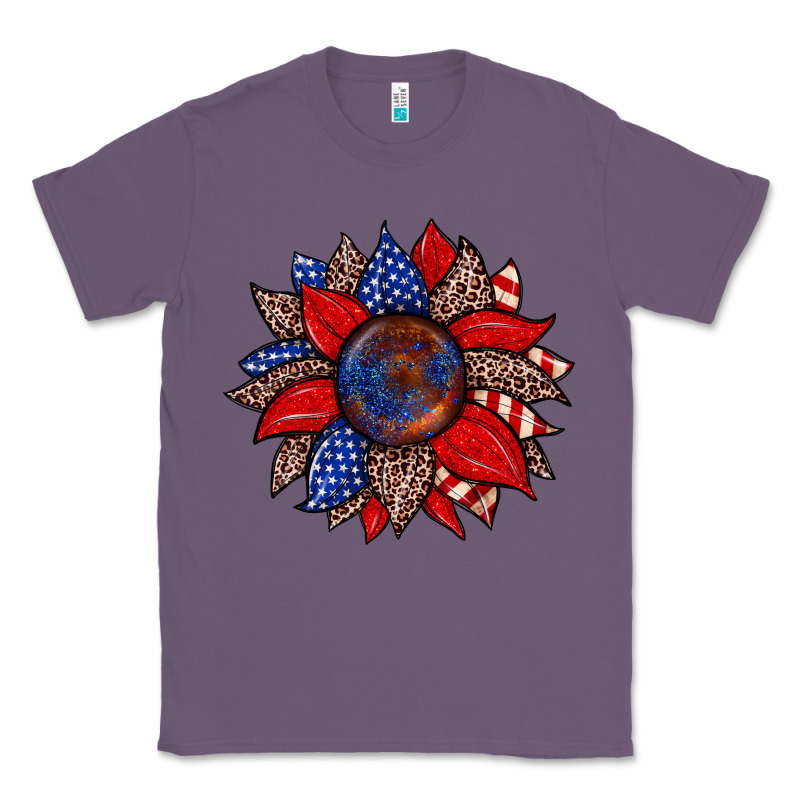 American Flag Leopard Sunflower Classic Tee by Zillion Design Studio | Teevron
