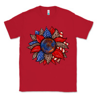 Red American flag leopard sunflower Classic Tee - Zillion Design Studio