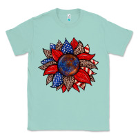 Seafoam American flag leopard sunflower Classic Tee - Zillion Design Studio