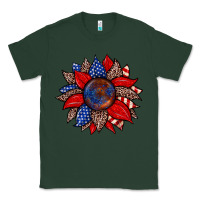 Sports Green American flag leopard sunflower Classic Tee - Zillion Design Studio