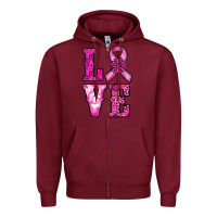Burgundy cancer love Zipper Hoodie - RanaPortraitStore
