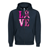 Navy cancer love Zipper Hoodie - RanaPortraitStore