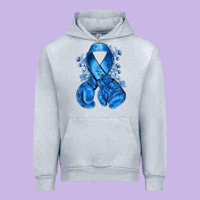 Blue Ribbon With Boxing Gloves Urban Hoodie Designed By Nancycooperartshop
