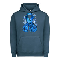 Pigment Midnight Navy Blue ribbon with boxing gloves Urban Hoodie - NancyCooperArtShop
