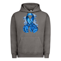 Pigment Tornado Blue ribbon with boxing gloves Urban Hoodie - NancyCooperArtShop