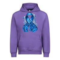 Tulip Blue ribbon with boxing gloves Urban Hoodie - NancyCooperArtShop