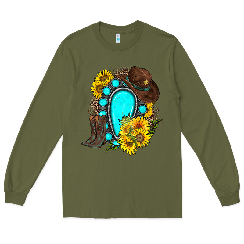 Western Turquoise Gemstone Long Sleeve Tee by Zillion Design Studio | Teevron