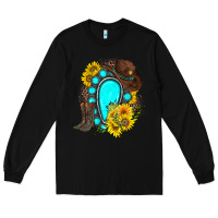 Black western turquoise gemstone Long Sleeve Tee - Zillion Design Studio
