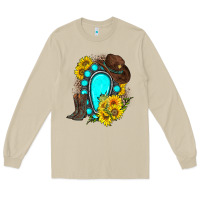 Mushroom western turquoise gemstone Long Sleeve Tee - Zillion Design Studio