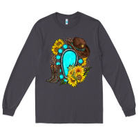 Smoke western turquoise gemstone Long Sleeve Tee - Zillion Design Studio