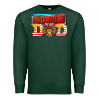 Sports Green firefighter dad Premium Sweatshirt - AdoDesignShop