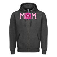 Charcoal Heather breast cancer mom Zipper Hoodie - RanaPortraitStore