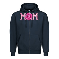 Navy breast cancer mom Zipper Hoodie - RanaPortraitStore