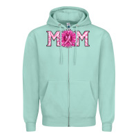 Seafoam breast cancer mom Zipper Hoodie - RanaPortraitStore