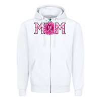 White breast cancer mom Zipper Hoodie - RanaPortraitStore