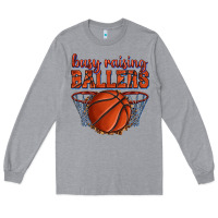 Heather Grey busy raising ballers basketball Long Sleeve Tee - texasbilliewilder