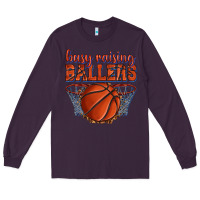Plum busy raising ballers basketball Long Sleeve Tee - texasbilliewilder