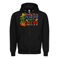 Black cinco de mayo cactus Zipper Hoodie - Zillion Design Studio