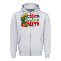 Heather Grey cinco de mayo cactus Zipper Hoodie - Zillion Design Studio