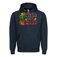 Navy cinco de mayo cactus Zipper Hoodie - Zillion Design Studio