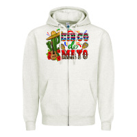 Oatmeal Heather cinco de mayo cactus Zipper Hoodie - Zillion Design Studio