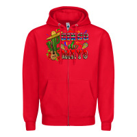 Red cinco de mayo cactus Zipper Hoodie - Zillion Design Studio