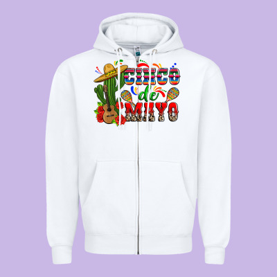 Cinco De Mayo Cactus Zipper Hoodie Designed By Zillion Design Studio