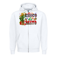 White cinco de mayo cactus Zipper Hoodie - Zillion Design Studio
